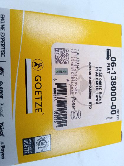 Кольца поршневые Fiat Ducato 2.3 Евро 3-4, STD, (цена за ком-т на 4 порш.) GOETZE