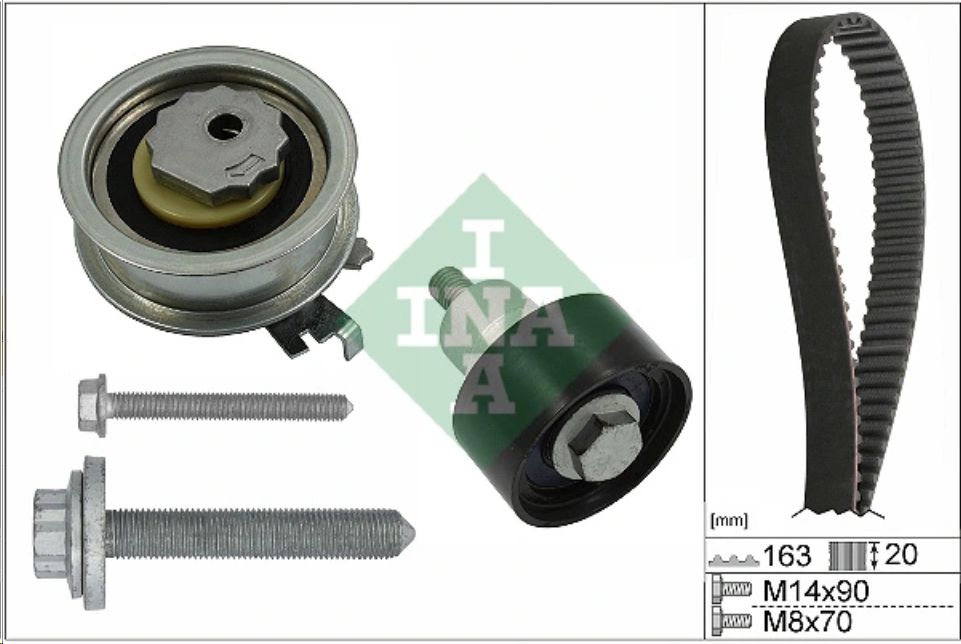 Комплект ГРМ (ремень+ролики) VAG 1.2/1.4/1.6 EA211 INA CHINA