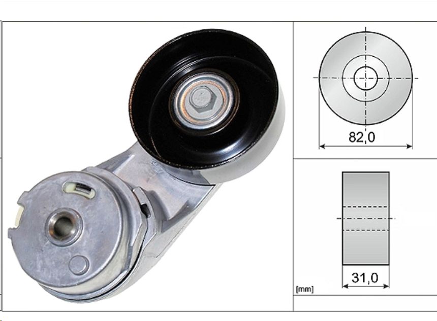 Ролик генератора Opel Astra, Chevrolet Captiva 2.0T-2.4 (натяжной) (c 2010-2017г.) INA EUROPE
