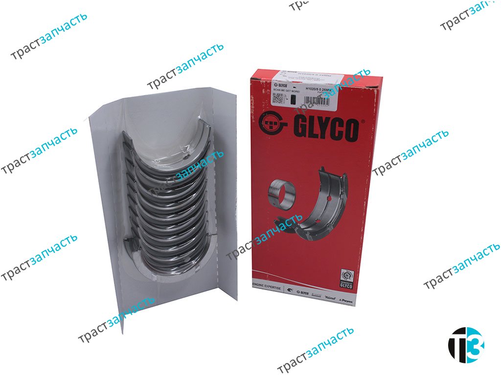 Вкладыши коренные 2.3  0.25  IVECO FIAT ком-т на двигатель евро 3-4 GLYCO