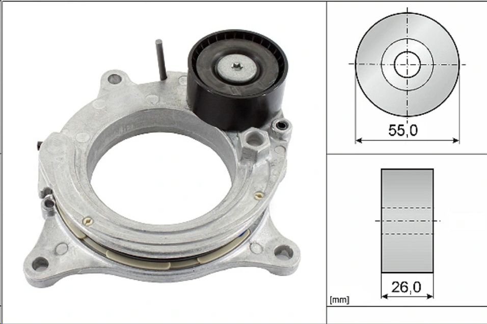 Ролик генератора BMW B57 (натяжной) ( 11288579118 ) (INA)