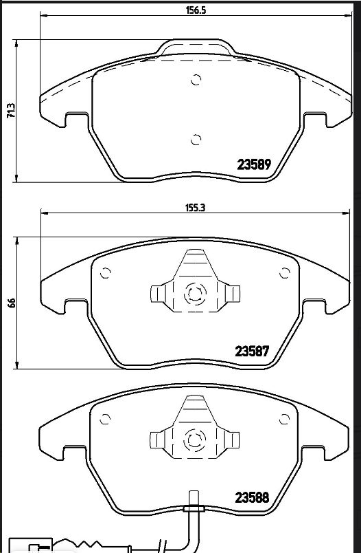 Тормозные колодки передние VAG VW Passat (05-) SKODA Octavia (04-) передние BREMBO