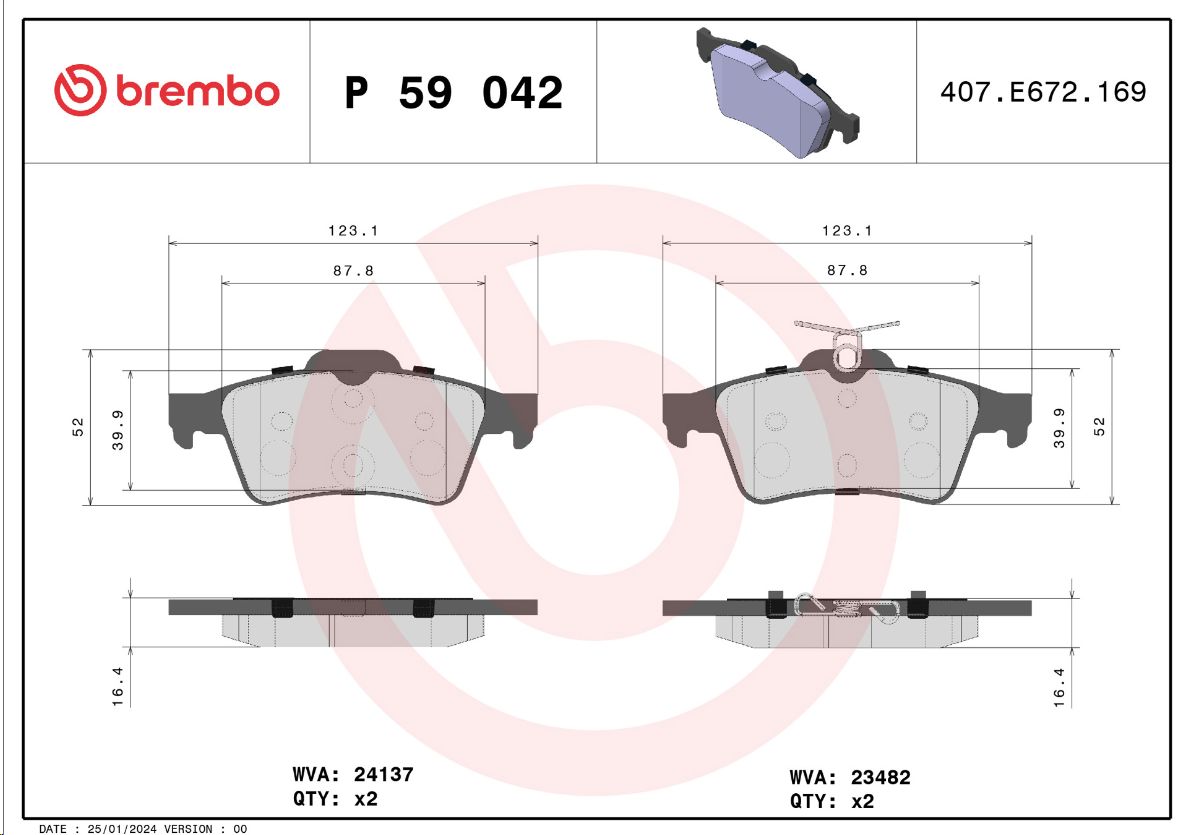 Тормозные колодки задние CITROEN: C5 08- FORD: C-MAX 07-, FOCUS C-MAX 03-07 , FOCUS II 04-, TRANSIT