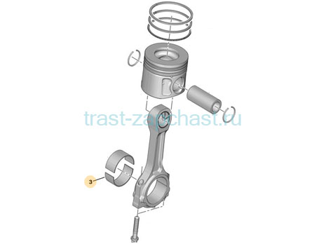 Вкладыши коренные 2.3  0.5  IVECO FIAT ком-т на двигатель евро 3-4 500054806/2996476 GLYCO