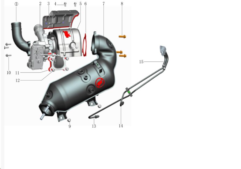 Турбокомпрессор для а/м Sollers SF1 1.5L (ORIGINAL JAC) 1044200GH510A